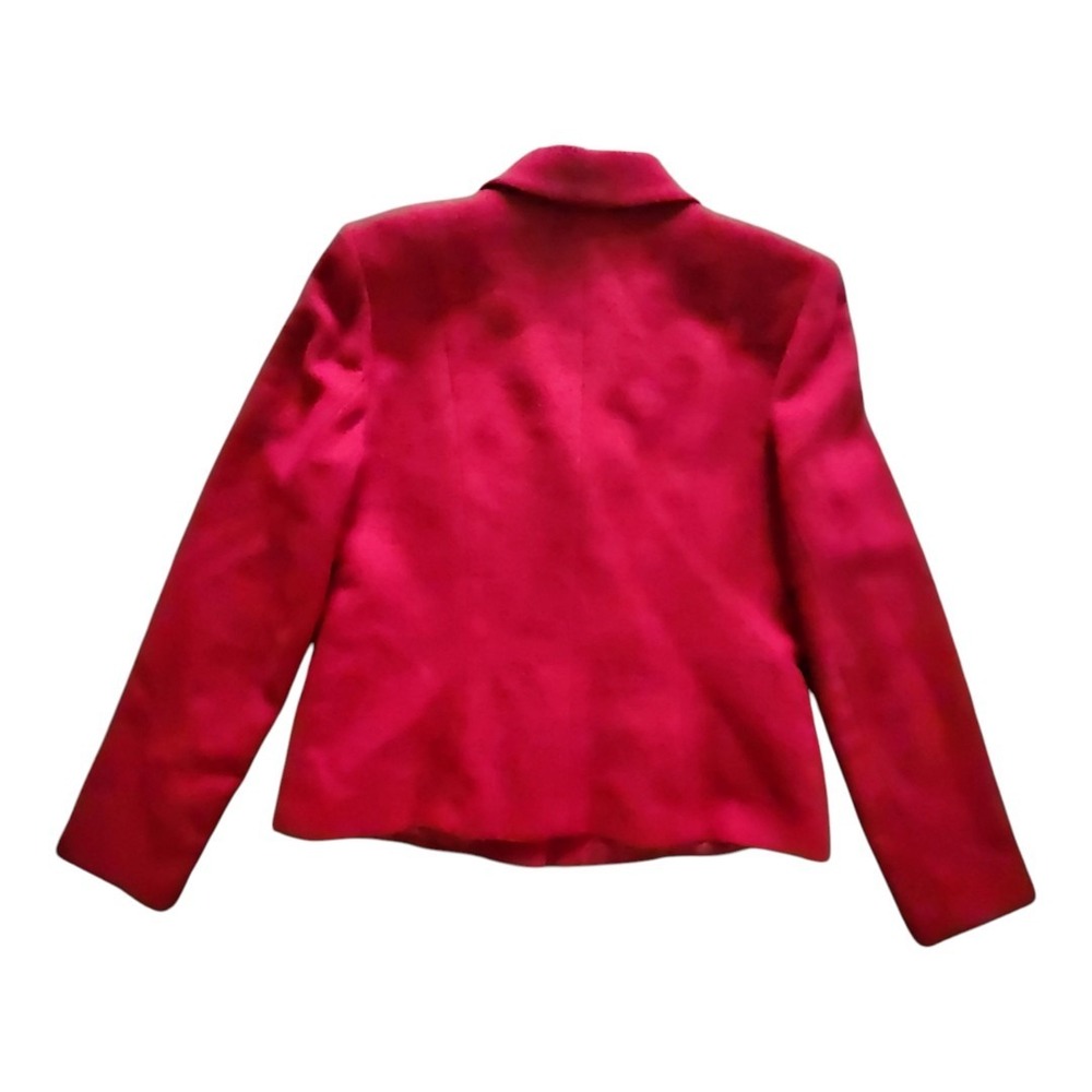 Wool Blend Blazer Kate‎ Hill Size 12 Red Career Classic Vintage Style Pockets - Picture 2 of 10